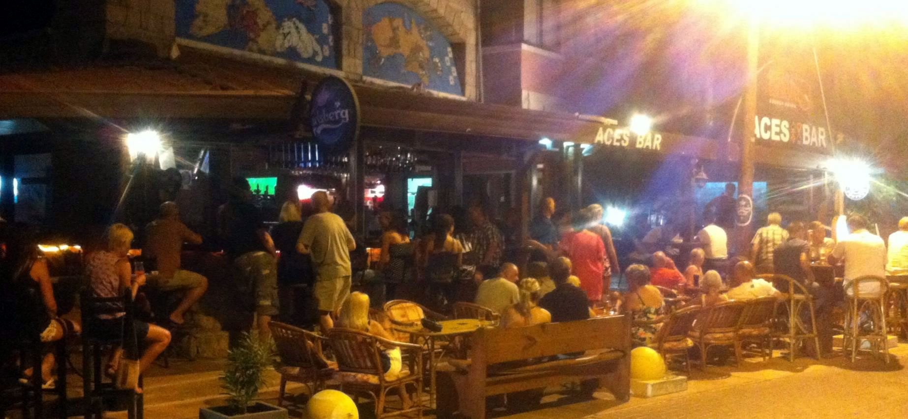 Packed bar at Aces Sports and Cocktail Bar in Paphos